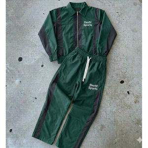 Premium Custom Logo Winter Outdoor 2 Piece Set Cotton Hooded Jogging Suits Side Zip Design Men's Windproof Solid Tracksuits 2026 - Product Image 5