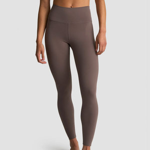 Seamless Mid Solid Color Knitted Activewear Elastic <b>Compression</b> <b>Leggings</b> V Back Fitness Outdoor <b>Women</b> Running Wear Sweat Wicking - Product Image 6