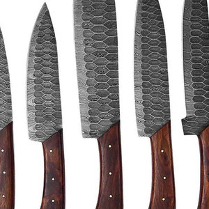 Juego completo de cuchillos de cocina de acero de Damasco con estilo moderno y uso cómodo para cocinas domésticas y de restaurantes. - Product Image 5