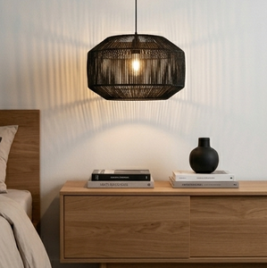 Lampe suspendue artisanale en rotin naturel, lanterne élégante de style bohème côtier, lustre de plafond en bambou écologique - Product Image 6