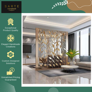 Paravent de Chambre Rétractable de Qualité Exceptionnelle, Taille Personnalisée, Style Luxueux, en Alliage d'Aluminium Doré, à Prix Compétitif - Product Image 2