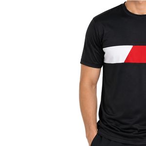 Manufacturer Men Black Red and <b>White</b> Performance Sports T Shirt Quick Dry Athletic Gym Running Training Tee Custom Logo OEM - Product Image 3