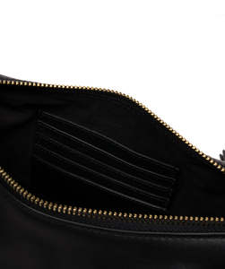 Sac bandoulière élégant en cuir noir pour femme avec poche avant zippée et sangle réglable – Fabricant et fournisseur - Product Image 5