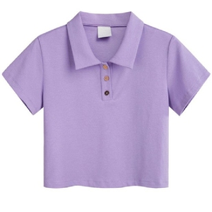 Camisas polo de manga corta para mujer con botones frontales, acabado suave y ligero, camisas polo para mujer. - Product Image 1
