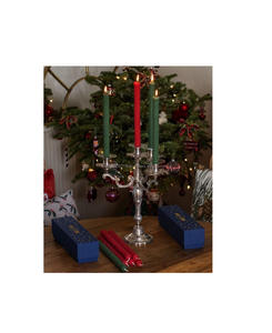 Elegante candelabro de aluminio con acabado plateado para cenas reales, eventos, decoración de bodas y estilo de Mesa para el hogar - Product Image 1