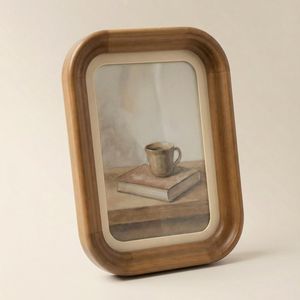 Rounded Wooden Photo <b>Frame</b> – Warm Wood <b>Frame</b> <b>for</b> Calm Everyday Moments - Product Image 3