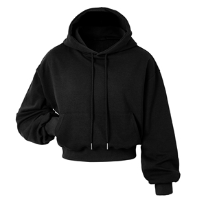 Sudadera con capucha corta para mujer, personalizada, con cremallera, forro polar, manga larga, transpirable, informal, para fitness, ropa de calle, top de moda, OEM, ODM, marca privada - Product Image 4