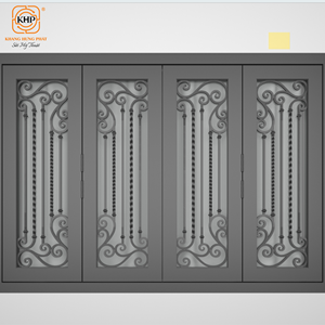 Fenêtres en fer forgé asiatiques de luxe KHP, design de grille artisanal haut de gamme, résistant à la rouille et élégant pour les grandes propriétés. - Product Image 1