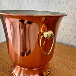 Seau à glace en cuivre artisanal avec poignées en laiton, refroidisseur à champagne et boissons pour la maison, le bar, le restaurant, l'hôtel - Product Image 4