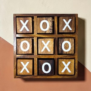 Luxury Wooden X O Board Elegant Tabletop <b>Puzzle</b> Conversation Starter Home Office Strategy Gift - Product Image 1