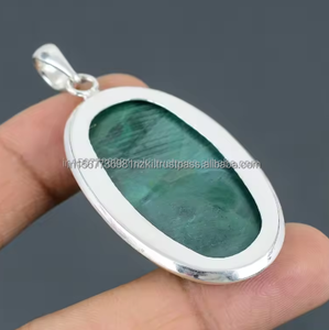 Collar de malaquita, collar elegante, joyería, colgante de malaquita de Plata de Ley 925, regalo de cumpleaños para el cuello, colgante de plata - Product Image 6