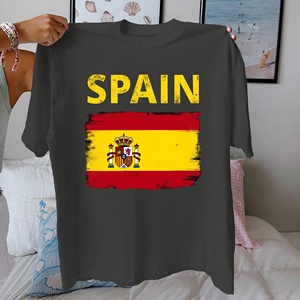 Camiseta de mujer de algodón puro con bandera española de España ajuste cómodo - Product Image 4