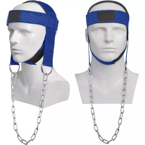 Arnés de entrenamiento de músculos cervicales de alta resistencia, equipo cómodo para levantamiento de pesas con cadena de acero y acolchado suave para soporte. - Product Image 1