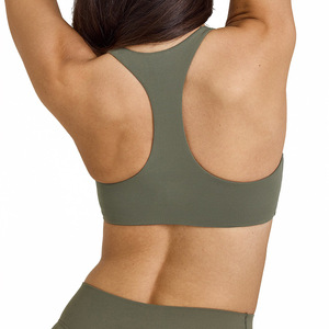 Pink Cut-Out Sports <b>Bra</b> Set High Waist Shorts Seamless Fitness Wear <b>Racerback</b> Scoop Neck Medium Support - Product Image 6