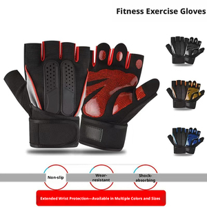 Guantes Deportivos Unisex de Medio Dedo con Malla Transpirable, Antideslizantes, con Correa Ajustable para la Muñeca, para Entrenamiento en Gimnasio y Levantamiento de Pesas - Product Image 4