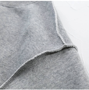 Winter Heavyweight Solid Embroidery Streetwear Crew Neck <b>Sherpa</b> <b>Lined</b> Fleece Sweatshirt with Front Logo 100% Cotton Women's - Product Image 3