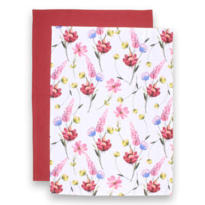 100% algodón 2PC Toalla de cocina Diseño de flores impresas + Toalla de cocina Waffle Suave comodidad Secado de absorción rápida Lavado a mano ecológico - Product Image 1