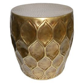 Linea Exports Inc lack Finished Metal <b>Table</b> Stool for Living Room Decoration <b>Round</b> Shape Luxury Texture Design Metal Side - Product Image 5