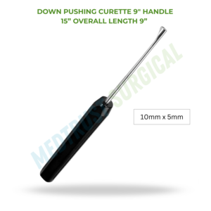 Curette à pousser vers le bas de 15 pouces, instrument neurochirurgical pour chirurgie de la colonne vertébrale, outil de raclage osseux - Product Image 2