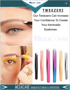 Pinzas Profesionales para Cejas de Acero Inoxidable, MOQ Bajo, con Logotipo y Color Personalizados, Fabricantes de Pakistán con 2 Años de Garantía - Product Image 1