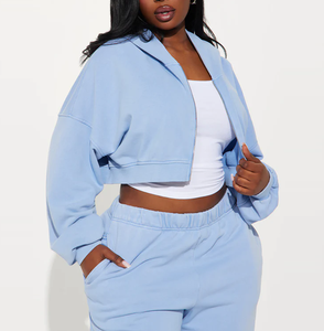 2026 New Arrival 2 Piece Set Women <b>Y2k</b> <b>Tracksuit</b> Heavyweight Cotton Cropped Hoodies Wide Leg Sweatpants Sets <b>Tracksuit</b> - Product Image 5