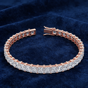 Pulsera de tenis unisex de lujo chapada en oro de 10K con diamantes de talla brillante, joyería para compromiso y boda, engaste de garra, piedra natural IGI - Product Image 2