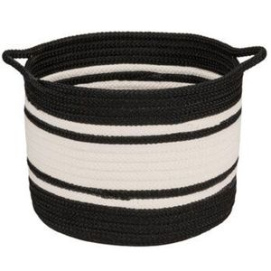 Modern Cotton <b>Rope</b> <b>Storage</b> <b>Basket</b> Black White Striped Organizer Bin Handwoven Decorative <b>Basket</b> for Laundry Toys Home Decor - Product Image 1