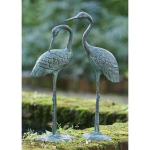 Wholesale Price <b>Hand</b> <b>Casted</b> Heron Garden Statues Outdoor Decorative Bird Sculptures for Yard and Patio Display Antique Finish - Product Image 1