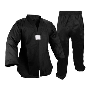 2025 Wholesale 100% Cotton Taekwondo Karate Uniform Trouser Elastic Waist Pants Martial Arts Gi Set V-Neck Jacket OEM - Product Image 2