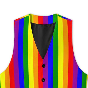 Chaleco Escocés Tradicional para Hombre, Estilo Kilt, con Rayas Arcoíris, Chaleco Colorido con Rayas Verticales - Product Image 5