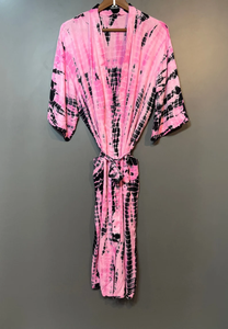 Bata Kimono con Estampado de Dibujos Animados para Mujer, de Algodón Suave y Transpirable, Camisón de Verano Hecho a Mano, ODM, Cuello en V, Cintura Elástica, Largo hasta la Rodilla - Product Image 5