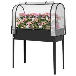 Fioriera rialzata nera per giardino, vasi e fioriere, cassetta per la semina - Product Image 4