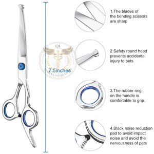 7.5\" Curved Professional Pet Grooming Shears Lightweight Stainless Steel Dog Cat <b>Scissors</b> - Product Image 2