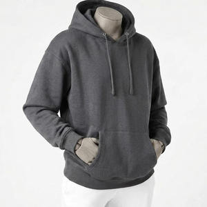 Sudadera con Capucha Unisex Extra Grande, Bordada, Forrada, de Algodón Gris, Felpa Francesa, Corte Regular, Informal, para Primavera - Product Image 4