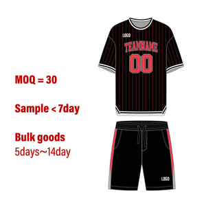 Uniformes de Baloncesto Personalizados al por Mayor con Rayas Verticales Negras y Rojas, Jersey, Pantalones Cortos, Sudadera con Capucha, Colección de Ropa Deportiva para Equipos 100% - Product Image 3