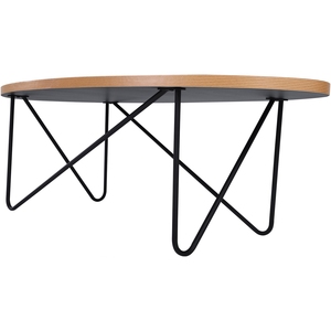 Table basse scandinave noire avec pieds en acier robustes et plateau en MDF pour l'ameublement de la maison - Product Image 3