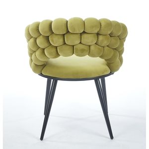 Juego de 2 Sillas de Comedor Modernas Verdes con Patas de Tubo de Hierro Dorado, Cojines Suaves y Respaldo Cómodo - Product Image 3