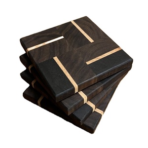 Juego de posavasos de resina epoxi de Calidad única con efecto océano decorativo cuadrado redondo posavasos de resina de madera epoxi de Craftsy Home - Product Image 1