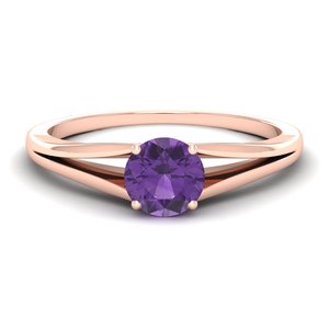 REYES, recién llegado, anillo de plata de ley 925 con piedra preciosa de amatista de corte redondo de 0,84 quilates para mujer, joyería fina exquisita con certificado GRA - Product Image 5