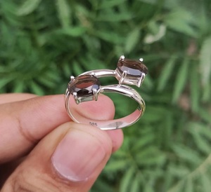 <b>925</b> Sterling <b>Silver</b> Smokey Topaz <b>Ring</b> Natural Topaz Prong Setting <b>Ring</b> Handmade <b>Ring</b> Elegant Gift for Women - Product Image 4