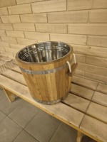 Seau à glace en bois élégant pour cafés, restaurants de plage et hôtels – Idéal pour le service et l'hôtellerie – Fabriqué en Inde