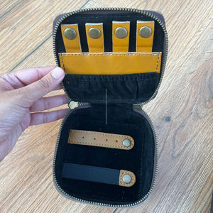 Nouveau haut tendance en cuir suédé véritable point de botte Mini sac fourre-tout en cuir suédé point de botte carré boîte à bijoux Combos pour femmes - Product Image 6