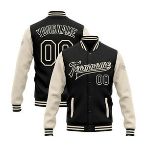 Veste universitaire personnalisée pour hommes et femmes, tissu mélangé rouge et noir, veste bomber de baseball avec nom, numéro et logo imprimés - Product Image 2