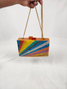 2025 personnalisé écologique ange résine multicolore femmes soirée pochette fête mariage sac à main - Product Image 4