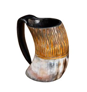 Chope à bière de luxe en corne naturelle polie, faite à la main, écologique, en matériaux organiques, résistante à la chaleur, lavable au lave-vaisselle, pour la maison et les fêtes - Product Image 2