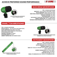 Kit de micros de batterie 5 cœurs 7 pièces entièrement métalliques pour batterie, micros pour toms, caisse claire et cymbales, ensemble de micros filaires pour instruments de percussion