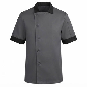เสื้อผ้าทำงานเชฟ ชุดพนักงานร้านอาหาร เสื้อแขนสั้น กางเกงสำหรับงานครัว บริการจัดเลี้ยงอาหาร โพลีเอสเตอร์/ผ้าฝ้าย - Product Image 1