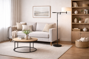 Lámpara de Pie LED de Metal Forjado con Pantalla de Tela para Interiores, Altura Ajustable, Diseño Minimalista para Sala de Estar, Venta Caliente, Envío Directo - Product Image 4