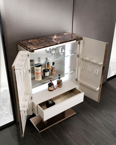 Orvella Signature Cabinet Premium Modern Bar Cabinet with Wine <b>Rack</b>, <b>Bottle</b> Organizer, <b>Storage</b> Shelves and Elegant Designer Fini - Product Image 3