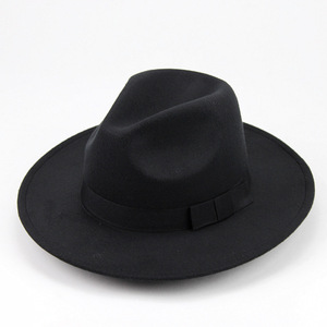 Factory Direct Sale New Design Retro Felt Squash <b>Hat</b> Solid Color <b>Flat</b> Brim Cowboy <b>Hat</b> for Spring and Autumn Travel - Product Image 4